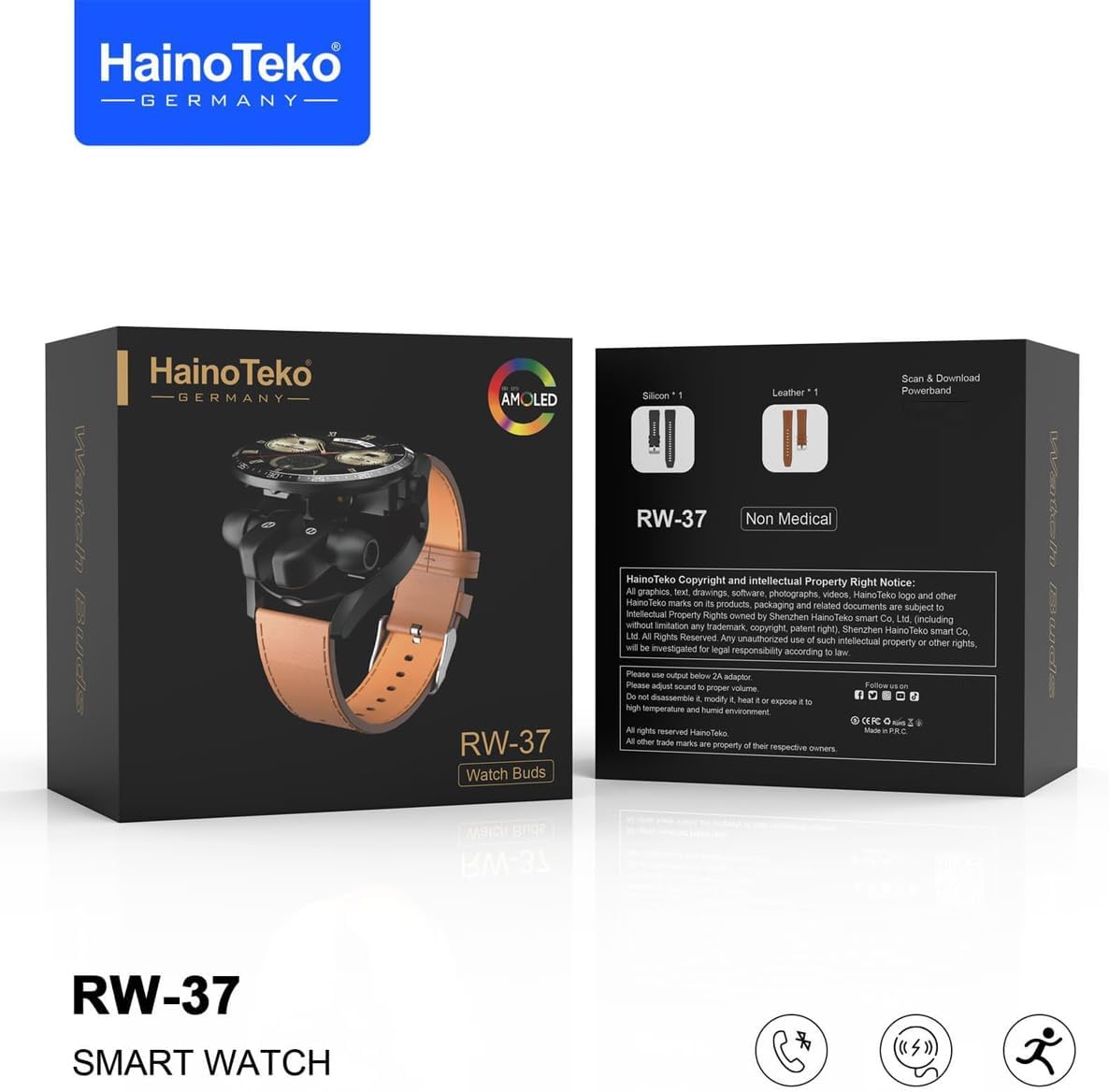 Haino Teko RW37 Smart Watch and Bluetooth Earbuds