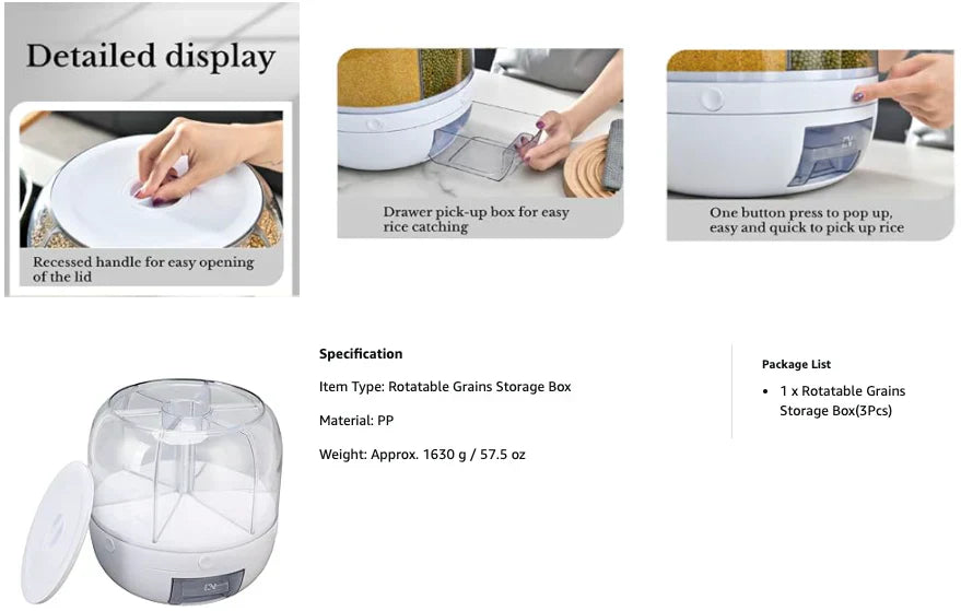 Grain Storage Container Dispenser