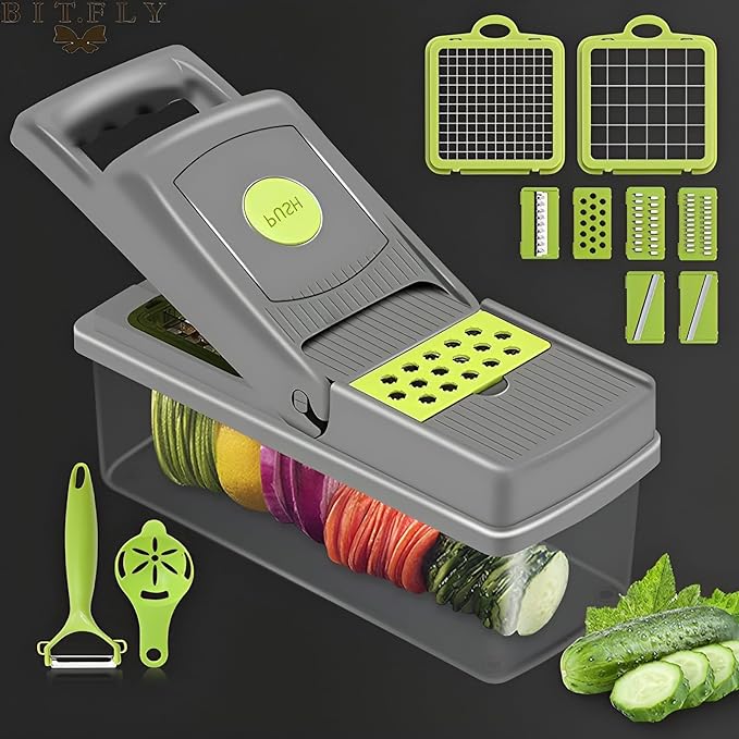 14-in-1 Multifunctional Vegetable Chopper, Mandoline Slicer & Dicer