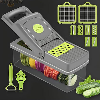 14-in-1 Multifunctional Vegetable Chopper, Mandoline Slicer & Dicer