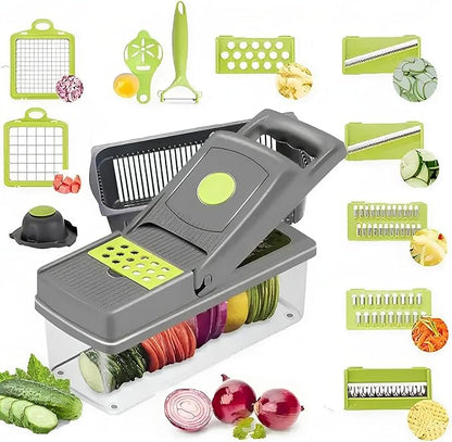 14-in-1 Multifunctional Vegetable Chopper, Mandoline Slicer & Dicer