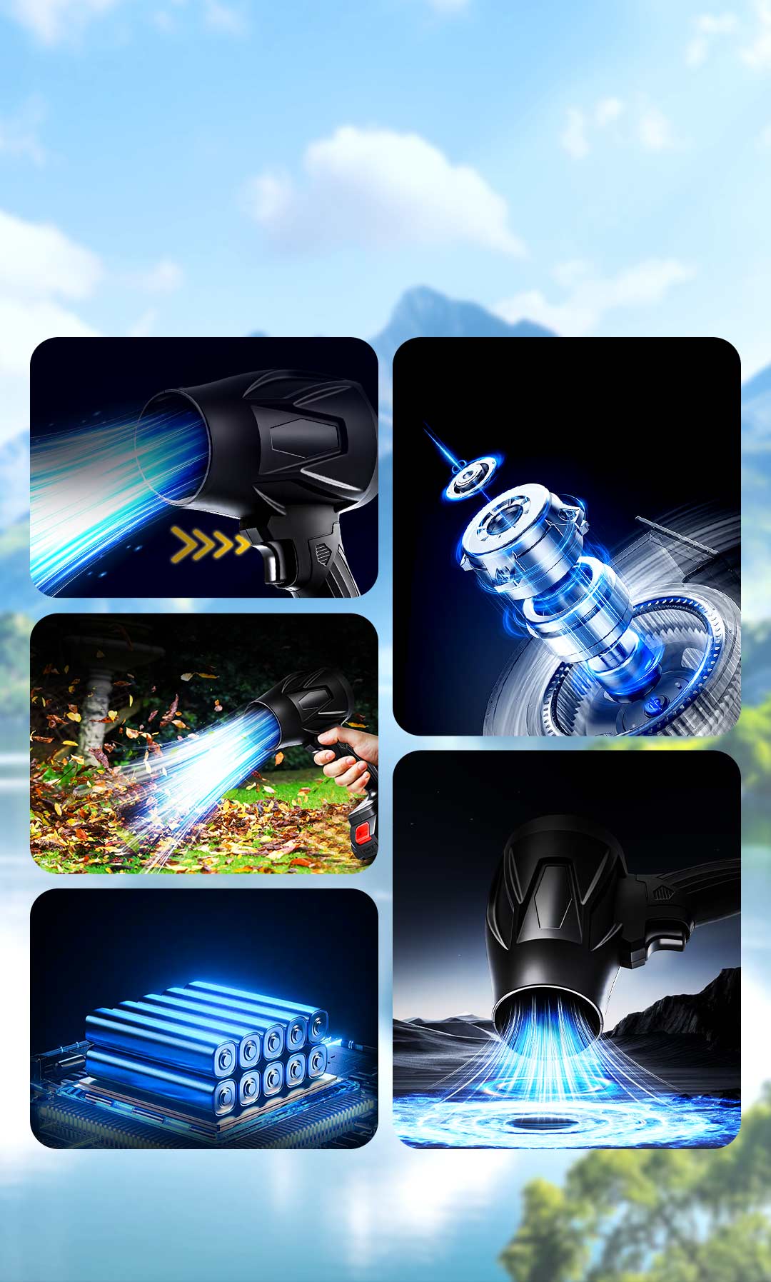 Jet Blower with Charger & 2 x Battery | Easy Cleaner for Car and Home