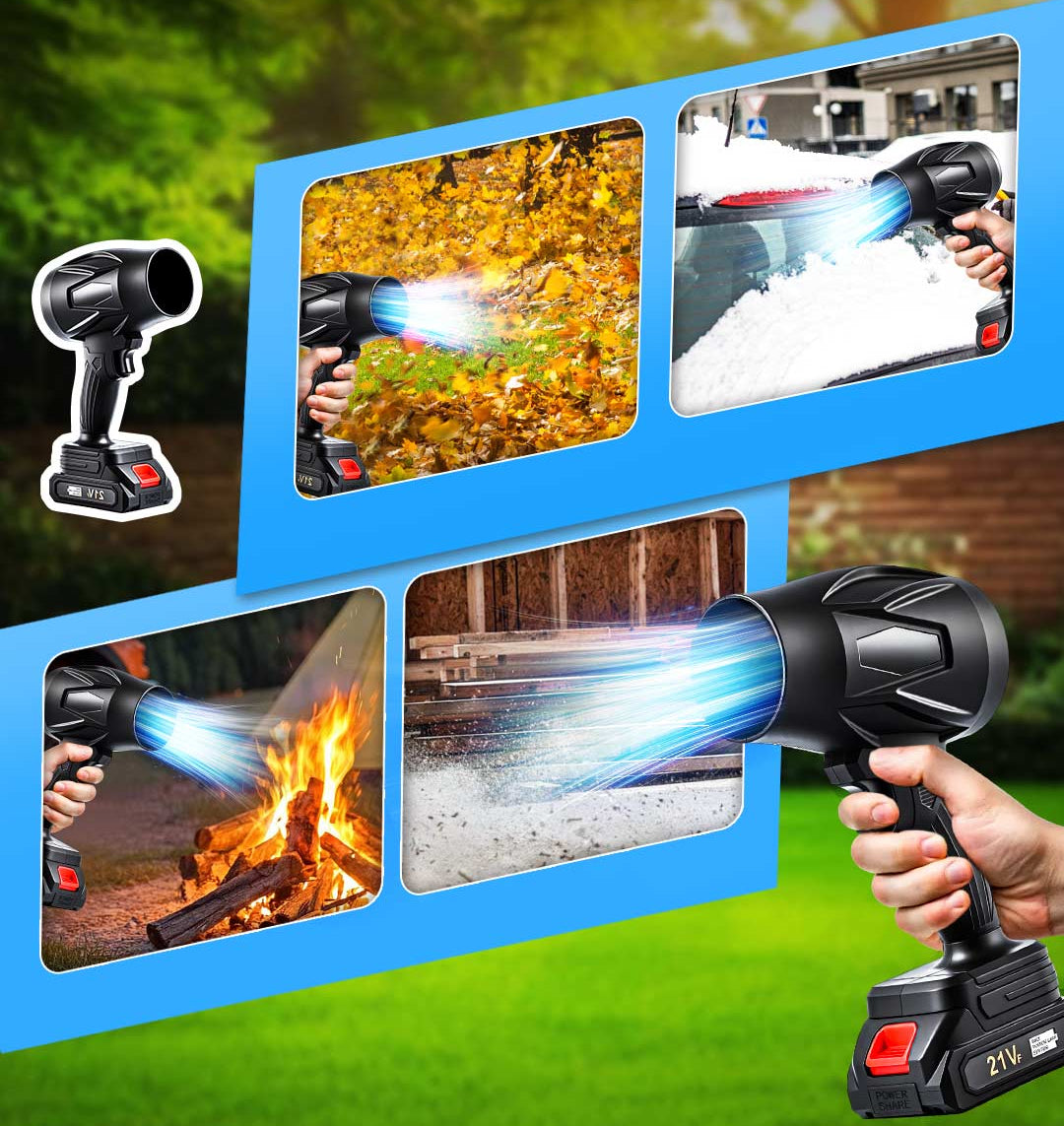 Jet Blower with Charger & 2 x Battery | Easy Cleaner for Car and Home