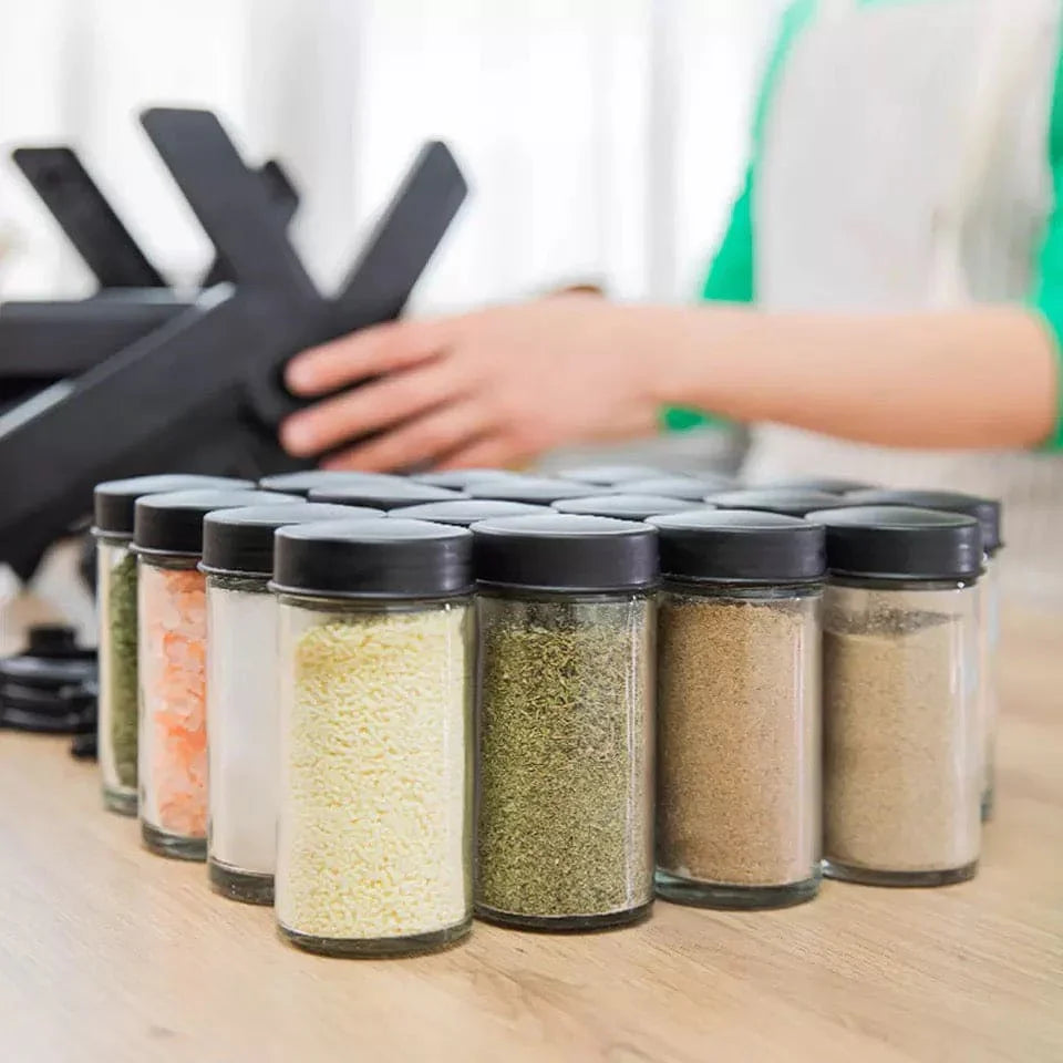 360° Rotating Spice Rack Organizer With 18 Spice Jars