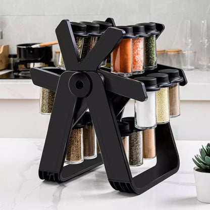 360° Rotating Spice Rack Organizer With 18 Spice Jars